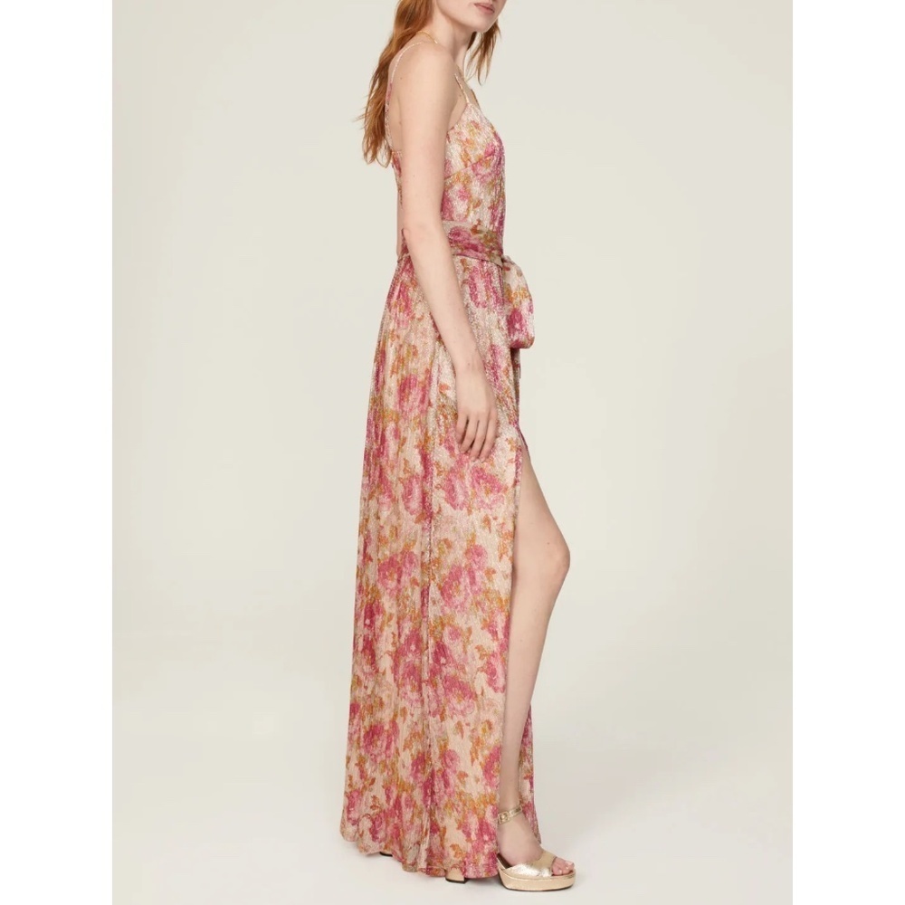 NWT Dress the Population Chrissy Metallic Floral Gown Sz. S - Picture 2 of 6